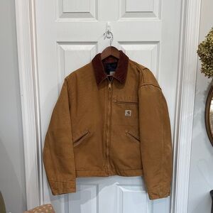 Like New Carhartt Men's Blanket Lined Jacket with Brown Corduroy Collar